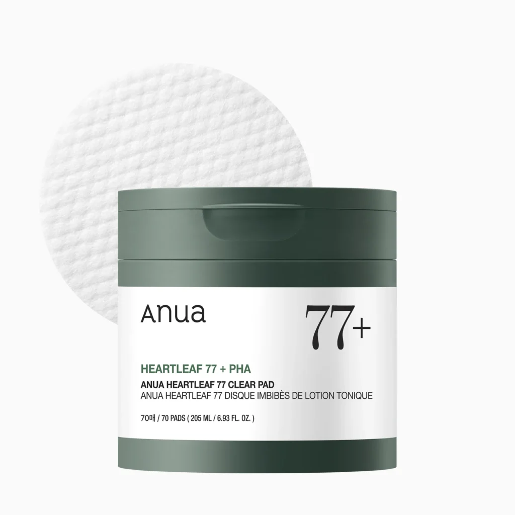 Anua Heartleaf 77% Clear Pad για απαλή απολέπιση, ενυδάτωση και καταπράυνση της επιδερμίδας