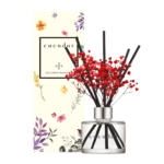 Cocodor Flower Diffuser Black Cherry με γυάλινο μπουκάλι και διακοσμητικό λουλούδι, αρωματικός διαχυτής χώρου με γλυκό φρουτώδες άρωμα κερασιού - θα το βρεις στο belevie.gr