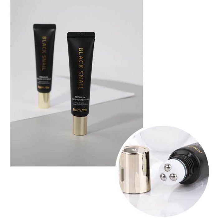 Farmstay Black Snail Premium Rolling Eye Serum για μαύρους κύκλους, ενυδάτωση και αντιγήρανση της περιοχής κάτω από τα μάτια με εκχύλισμα σαλιγκαριού