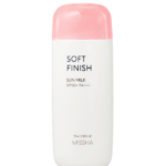 MISSHA All-Around Safe Block Soft Finish Sun Milk αντηλιακό γαλάκτωμα με ματ αποτέλεσμα για καθημερινή προστασία - θα το βρεις στο belevie.gr