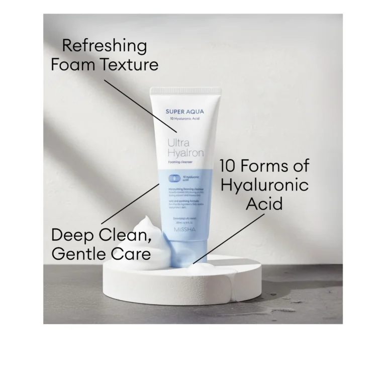 MISSHA Super Aqua Ultra Hyalron Cleansing Foam αφρός καθαρισμού προσώπου με υαλουρονικό οξύ για ενυδάτωση και βαθύ καθαρισμό από το belevie.gr