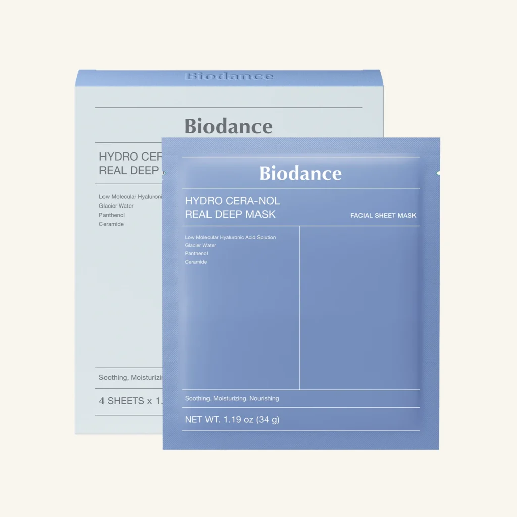 Biodance Hydro Cera-Nol Real Deep Mask hydrogel μάσκα προσώπου με ceramides και υαλουρονικό οξύ.
