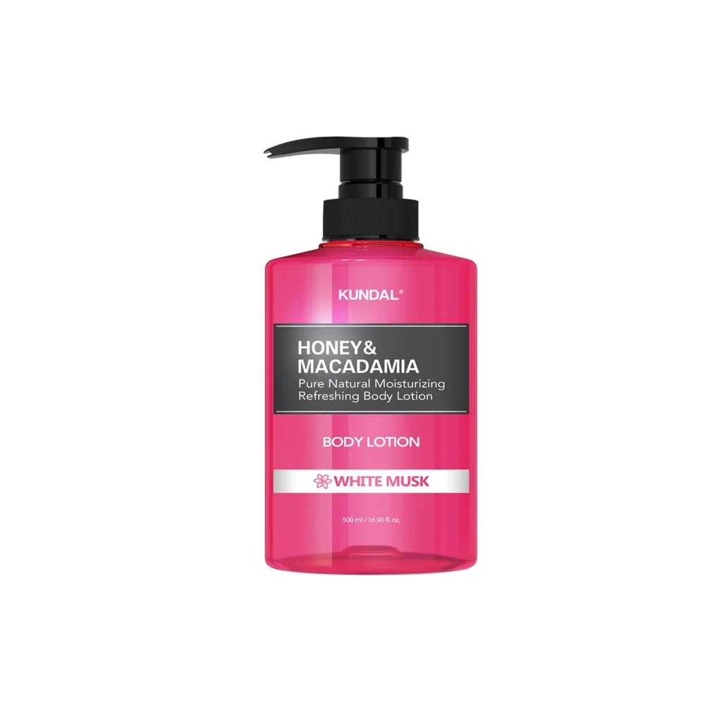 KUNDAL Honey & Macadamia Pure Body Lotion White Musk 500ml ενυδατική λοσιόν σώματος με μέλι και μακαντάμια
