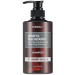 KUNDAL Honey & Macadamia Nature Shampoo Amber Vanilla 500ml ενυδατικό σαμπουάν με μέλι και έλαιο μακαντάμια για όλους τους τύπους μαλλιών